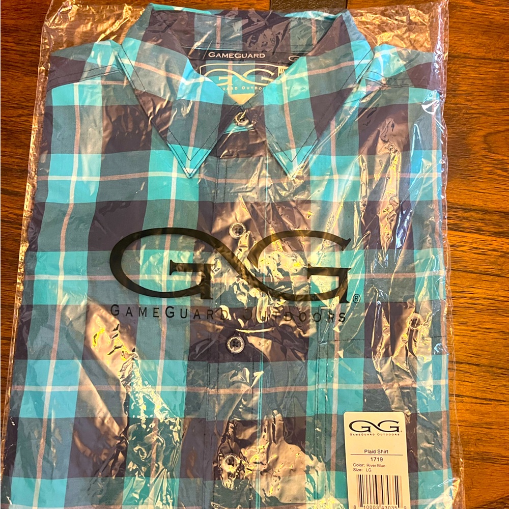 Men's game guard Blue Plaid Shirt